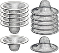 12 Pack - 2.125" Top / 1" Basket- Mesh Sink Drain Strainer Hair Catcher for Bathroom Sink, Utility, Slop, Laundry, RV and Lavatory