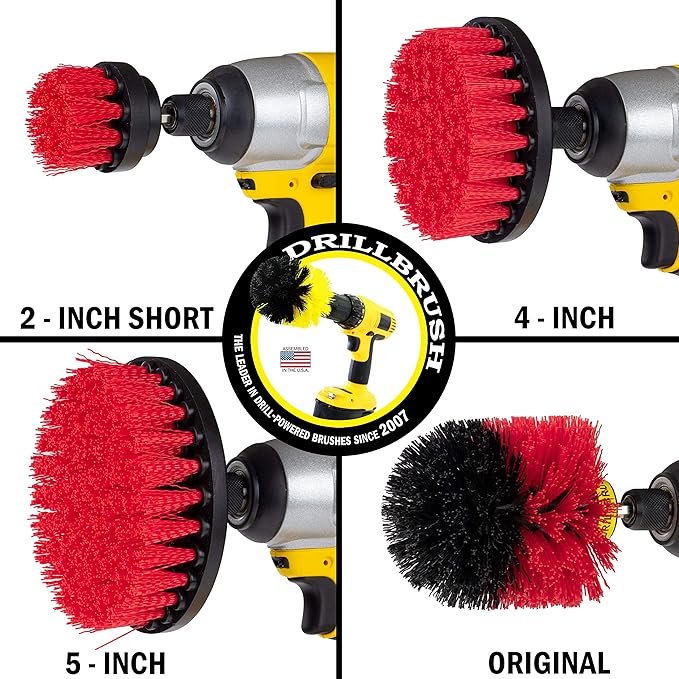 Outdoor Cleaning Supplies - Fountain and Patio Cleaning Brushes - Fire Pit - Scrub Brushes - Concrete Brush - Grout Cleaner - Granite Scrubbing Tool - Headstone Restoration Kit - Garden Statues Brush