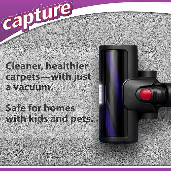 Capture Carpet & Rug Dry Cleaner w/Brush - Dogs & Cats Pet, Home, Car, Carpet Cleaner Powder - Strength Odor Eliminator, Stains Spot Remover, Non Liquid & No Harsh Chemical (1 lb)