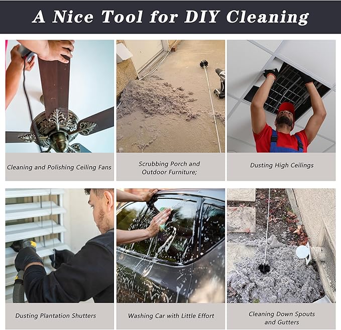 Chimney Sweep Kit Chimney Brush Kit Chimney Cleaning Kit, 20FT Dryer Vent Cleaner Kit Duct Cleaning Tools, Dryer Vent Cleaning Kit Fireplace Chimney Brushes-15pcs Flexible Rods, 2pcs 8in Chimney Brush