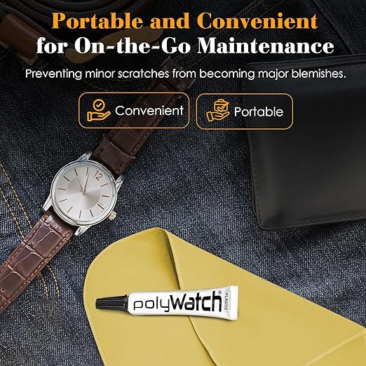 Rosenthal PolyWatch Plastic Watch Scratch Remover Polish with Microfiber Cloth - 2 Pack Professional Polish for Acrylic Watch Crystal Repair & Restoration - Rosenthal Collection Since 1926