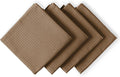 Brown Waffle Kitchen Towels, 16x26 Inch, Durable, Soft, Absorbent, Quick Drying, 100% Cotton, Reusable, Machine Washable, Ideal for Cleaning, Multipurpose Towels, Set of 4