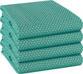 TWINY threads Kitchen Towels Set of 4, 100% Cotton Dotted Dish Towel, Soft, Tea Towels with Hanging Loop (18"x 28"), Washable Bar Towels for Table Cleaning - Turquoise Green