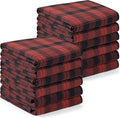 Utopia Towels Red & Black Dish Towels [12 Pack - 15 x 25 Inches] 100% Ring Spun Cotton Highly Absorbent & Reusable Cleaning Bar, Tea, Kitchen and Dishcloths Set - 200 GSM