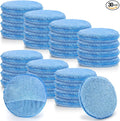 Fasmov 30 Pack Microfiber Wax Applicator, 5" Diameter Soft Microfiber Wax Applicator Pads with Finger Pocket Wax Applicator for Cars Wax Applicator Foam Sponge, Blue