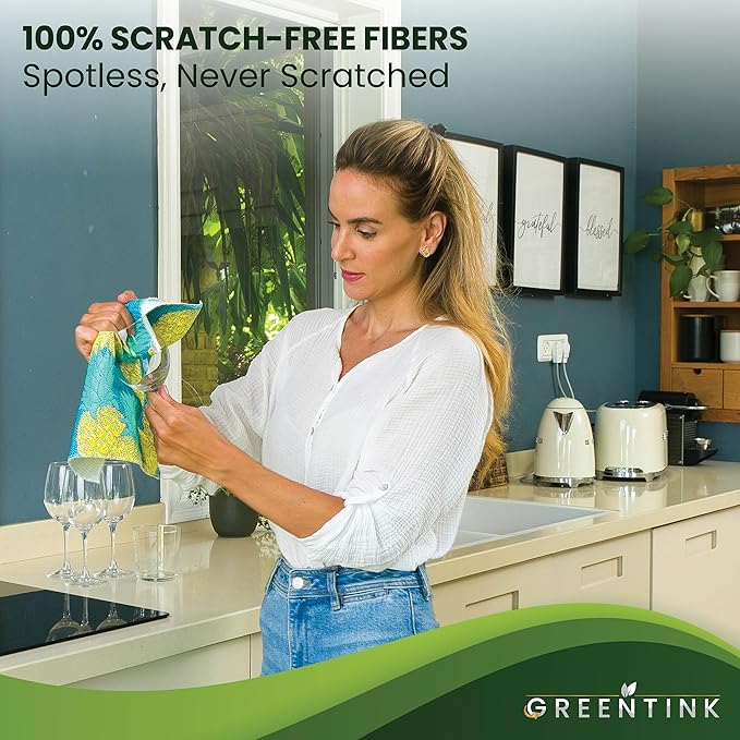 Eco-Friendly Reusable Dish Cloth Set – 24-Pk Multipurpose Kitchen Cleaning Cloth Made from Recycled Materials – Absorbent, Dish Towels & Non-Scratch Cleaning Rags, 12x12 in.
