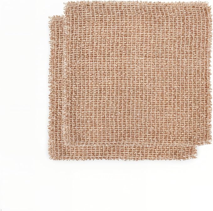 Redecker XL Copper Scrubbing Cloths – 2-Ply Woven Real Copper Cleaning Pads, 10 x 10 inches, Reusable, Non-Scratch, Machine Washable – Durable Scrubbers for Pots, Pans, Sinks & Glass – Set of 2