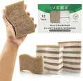 UCCO Eco Friendly Biodegradable Kitchen Sponges 12 Pack – Natural Compostable Cellulose with Coconut Scrubber – Sustainable Zero Waste Dish Sponges Set