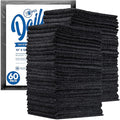 Dailies Microfiber Cleaning Cloths | 60-Pack (Black) 12"x10" | Fits TowelNest Dispenser | Reusable, Absorbent, Washable | Eco-Friendly Paper Towel Alternative