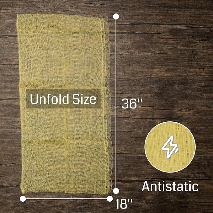 SainSmart Tack Cloth Set, 12-PCS, Anti-Static Unfold Size 18'' x 36'', Fast Dust Remove for Woodworking, Sanding, Painters, Surface Cleans, Automotive, Sticky Cleaning Tack Tags Wax and Silicone Free