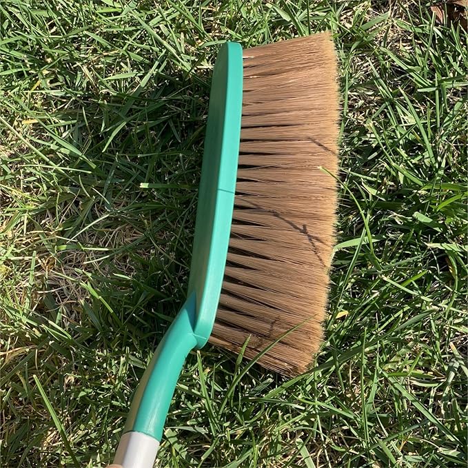 1 Pack 15" Hand Broom Brush,Soft Bristle Cleaning Brush,Crumb Debris Sweeping Brush,Dusting Brush,Comfort for Bed Car Couch Desk Sofa Furniture Clothes,Small Particles Hair Remover(Green)