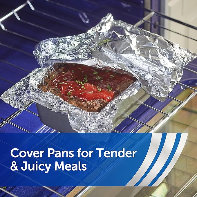 Reynolds Wrap Everyday Strength Aluminum Foil Roll, Freezer Safe and Grill Safe, Great for Foil Packets and Home Cooking, 12 Inches Wide, 100 Total Sq. Ft.