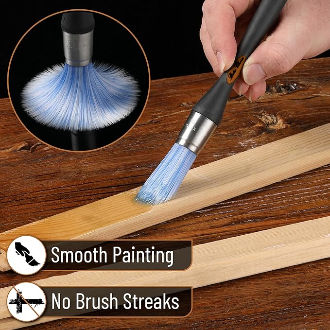 Bates- Trim Paint Brush, 0.75 Inch, Ergonomic Non-Slip Handle, Synthetic Bristles, Trim Brushes for Painting, Black & Brown