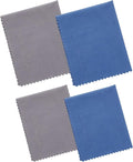 Large 4-Pack Microfiber Cleaning Cloth for Laptop, Computer Screen, Camera, Lens, Eyeglass, Phone, iPhone, iPad, Tablet, LCD TV and Other Delicate Surface(12x8.25, 13.5x8.63 Inches Blue and Grey)