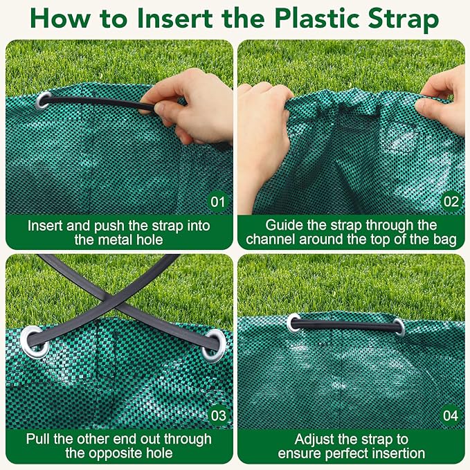 53 Gallons Reusable Yard Waste Bags, 2 Packs Lawn and Leaf Bags With Reinforced Handles, Collapsible Garden bag For Leaves,Grass,Storm Debris,Construction Waste, Standable&Foldable