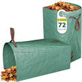 GreatBuddy Lawn Bag, 72 Gallon Yard Waste Bags, Heavy Duty PP Garden Leaf Bags for Leaves, Grass and Debris, Reusable & Foldable Leaf Collector with Handles, Wide Opening and Self-stand Design, 2 Pack