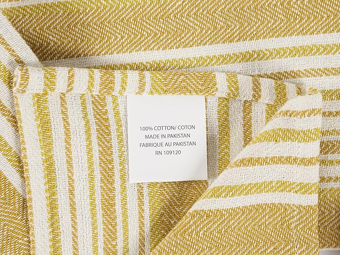 KAF Home Assorted Flat Kitchen Towels | 100% Cotton - 18 x 28 inches | Ultra Absorbent Soft Kitchen Tea Towels | Perfect for Cooking, Cleaning, and Drying Hands (Honey, 18 x 28-10 Pack)