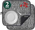 Cuisinart Dish Drying Mats for Kitchen Counter - (2) 16" x 18" Ultra Absorbent Kitchen Dish Drying Mat - Mesh Backing, Foldable, Machine Washable, Fast Drying Dish Mat (Dashed Lines)