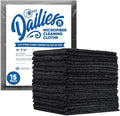 Dailies Microfiber Cleaning Cloths | 15-Pack (Black) 12"x10" | Fits TowelNest Dispenser | Reusable, Absorbent, Washable | Eco-Friendly Paper Towel Alternative