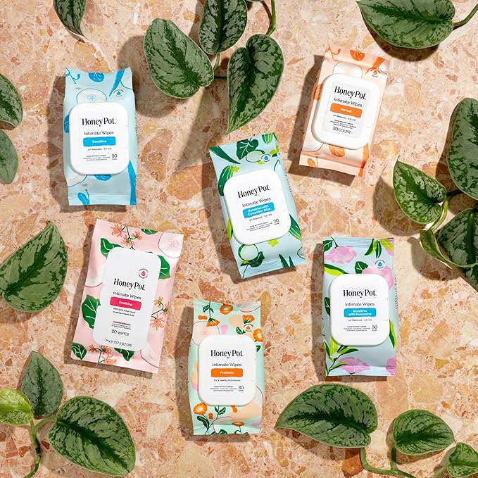 The Honey Pot Company - Feminine Wipes - Daily PH Balancing, Fragrance & Sulfate Free Wipes for Intimate Parts, Body, or Face - Hygiene Products - Normal 30 ct (Pack 3)