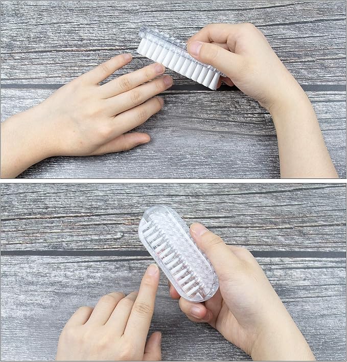 AUEAR, 4 Pack Plastic Fingernail Cleaning Brush Double-Sided Hand Nail Toe Scrubber for Men Women
