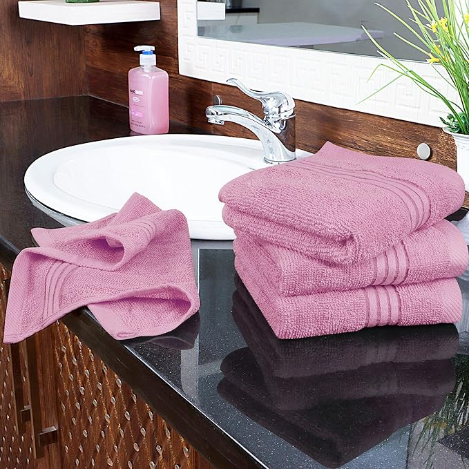 Utopia Towels Wash Cloths Set, 12 by 12 Inches, 100% Cotton Ring Spun, Highly Absorbent and Soft Feel Washcloths for Bathroom, Spa, Gym, and Face, 12 Pack Pink