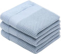 Mia'sDream Cotton Waffle Weave Hand Face Head Towel, Kitchen Tea Dish Washcloths, Soft Absorbent Bath Guest Gym, 13x28 Inch, 3 Pack (Blue)