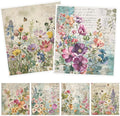 Floral Swedish Dishcloths for Kitchen, 6PCS Vintage Flower Swedish Dish Cloths Gift Set, Reusable Absorbent Cellulose Sponge Dish Towel for Home Cleaning(7.8 X 7 Inches)
