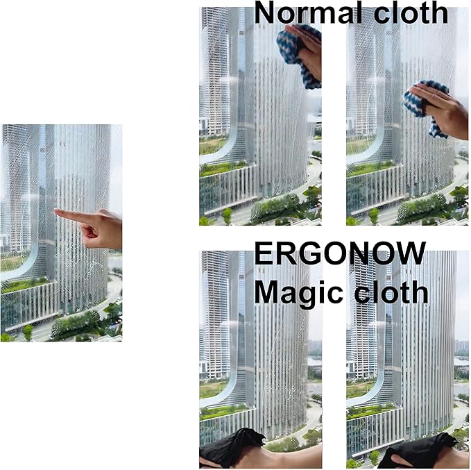 Magic Glass Cleaning Cloth 10 Pcs - Streak Free, Ultra-Absorbent car Window Fog Remover, Monitor Screen, and Glasses Cleaning Towel Made from Seaweed fibers 11.8"x11.8" (10, 30cm x 30cm)