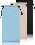 TRIUMPH VISION Soft Eyeglass Pouch 3 Pack - Pouch for glasses Microfiber Screen Cleaning Bag