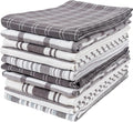 KAF Home Assorted Flat Kitchen Towels |100% Cotton - 18 x 28 inches | Ultra Absorbent Soft Dish Towels | Perfect for Cooking, Cleaning, and Drying Hands (Gray, 18 x 28-10 Pack)