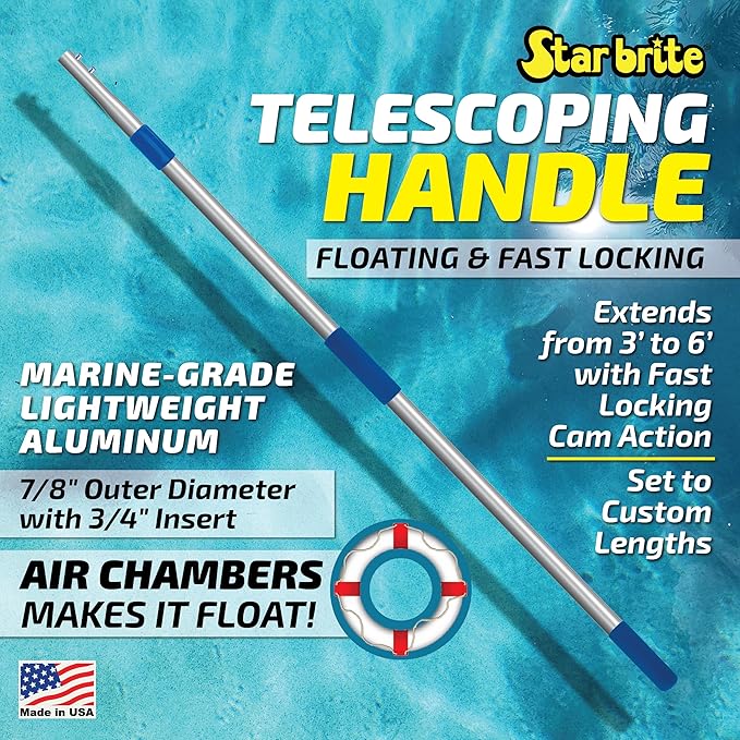 STAR BRITE Extend-A-Brush Handles - Fixed & Telescoping Floating Handles - Quick Connect for Boat, RV, Pool, Auto, Home Cleaning - Durable, Versatile Extension Handles for Multiple Accessories