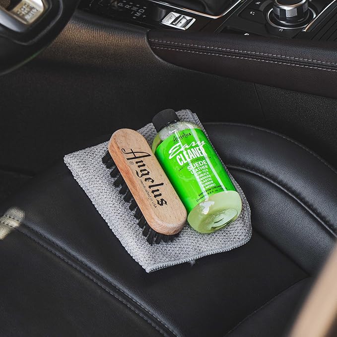 Angelus Shoe Cleaner Kit, 8.6 Oz, Brush, Towel - Professional Sneakers, Leather, Nubuck, Suede Shoe Cleaner Kit - Safe on All Fabrics, Gentle Yet Powerful Сleaning Formula - Made in USA