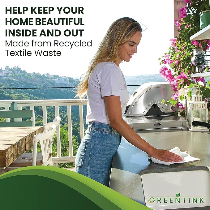 Eco-Friendly Reusable Dish Cloth Set – 10-Pk Multipurpose Kitchen Cleaning Cloth Made from Recycled Materials – Absorbent Dish Towels & Non-Scratch Cleaning Rags, 12x12 in.