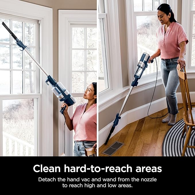 Shark HZ3002 Stratos Ultralight Corded Stick Vacuum with DuoClean PowerFins HairPro, Self-Cleaning Brushroll, & Odor Neutralizer Technology, Navy