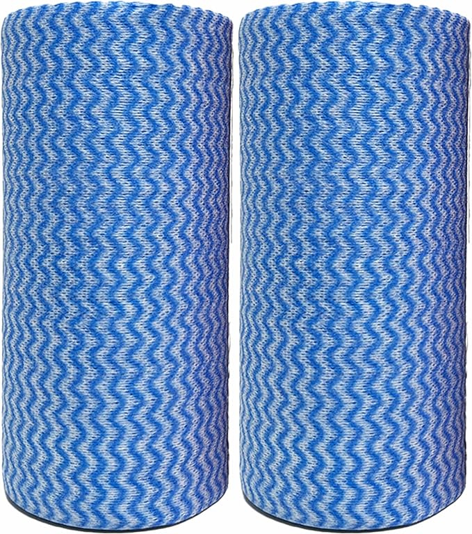 Disposable Cleaning Cloths Roll Disposable Dish Cloth Multi-Purpose Heavy Duty Paper Towels-200 Sheets,Blue