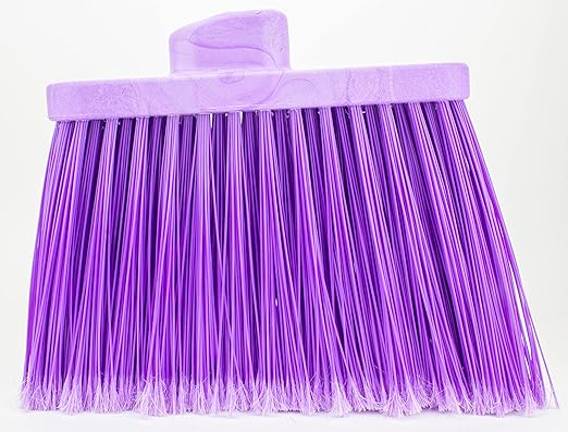 SPARTA Plastic Broom Head, Angled, Flagged for Small Debris Indoor, Outdoor, Home, Restaurant, Lobby, Office, 12 Inches, Purple