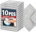 Double-Layer Steel Wire Cleaning Cloth - Non-Scratch Wire Dishcloth Rag Heavy Duty Scrub Pads Multi-Purpose Silver Mesh Scouring Pads for Dishes, Pots, Pans (10 pcs)
