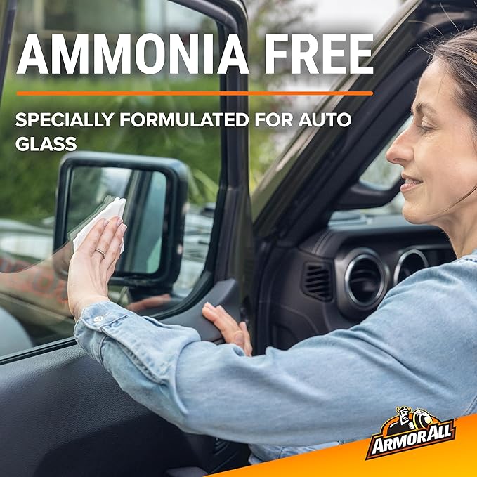 Car Glass Wipes by Armor All, Auto Glass Cleaner for Film and Grime, 90 Count