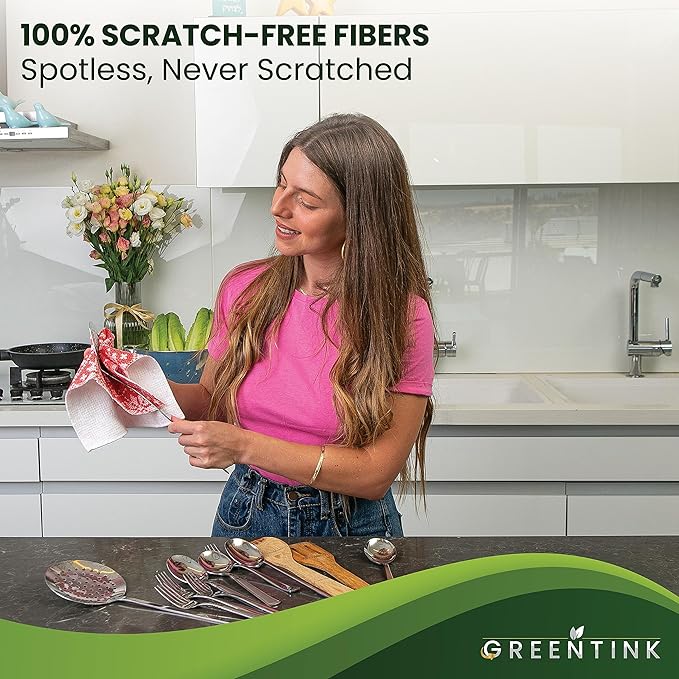 Eco-Friendly Reusable Dish Cloth Set – 10-Pk Multipurpose Kitchen Cleaning Cloth Made from Recycled Materials – Absorbent Dish Towels & Non-Scratch Cleaning Rags, 12x12 in.