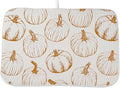 Fall Dish Drying Mat 18x24 Inches For Kitchen Counter,Orange Burnt Pumpkin Kitchen Decor Drying Mat Decorative Autumn Thanksgiving Drying Pad for Home Kitchen,Dining Room,Office Decoration