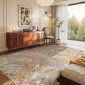 5x7 Washable Area Rugs for Bedroom & Living Room - Floral Boho Vintage Rug,Soft & Non-Slip,Low Pile Wool Carpet for Indoor Dining Room,Girls Room,Nursery Room and Kids Room(Boho Multi)
