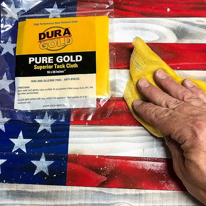Dura-Gold - Pure Gold Superior Tack Cloth (Pack of 12), Woodworking, Automotive Paint, Tack Cloth Autobody Painting, Painters Cloths, Dust Rags, Stain Rags, Wood Staining Pads, Tac Cloths, Tacky Towel