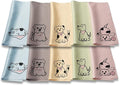 Microfiber Cleaning Cloth - Microfiber Cloth Fabric Wipe for Cleaner Lens, Eyeglasses, Phone Screen - Cute Dog Design 10-Pack, 6x6