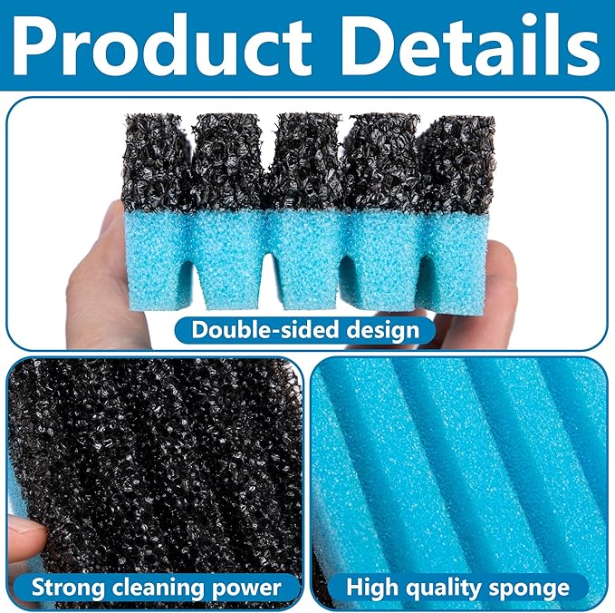 EBaokuup 8 Pcs Grill Plate Cleaning Sponge 12207, Electric Grill Cleaning Sponge with Grooves, Grill Cleaner Replacement Sponges for Indoor Outdoor Giddle