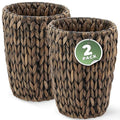 2-Pack Black Wicker Trash Cans