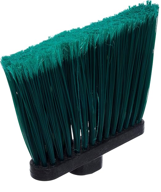 SPARTA 3686709 Duo-Sweep Medium Duty Flagged Angle Broom Head, Polypropylene Bristle, 8" Overall Length x 12" Width, Green (Case of 12)