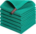 Kitinjoy 100% Cotton Kitchen Dish Cloths (12 X 12 Inches, Teal), 6 Pack Waffle Weave Ultra Soft Absorbent Dish Towels for Drying Dishes Quick Drying Kitchen Towels Dish Rags