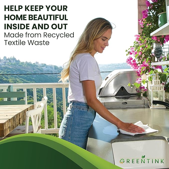 Eco-Friendly Reusable Dish Cloth Set – 24-Pk Multipurpose Kitchen Cleaning Cloth Made from Recycled Materials – Absorbent, Dish Towels & Non-Scratch Cleaning Rags, 12x12 in.