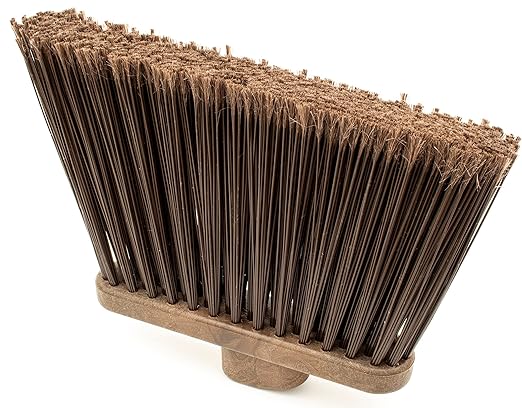SPARTA Plastic Broom Head, Angled, Flagged for Small Debris Indoor, Outdoor, Home, Restaurant, Lobby, Office, 12 Inches, Brown, (Pack of 12)